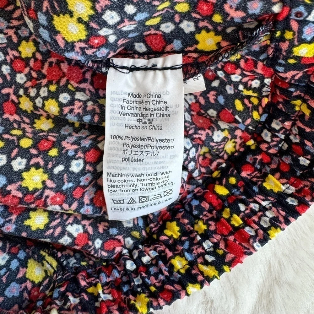 J Crew Floral Print Elastic Waist High Rise Womens Size S Pull On 3 inch Inseam